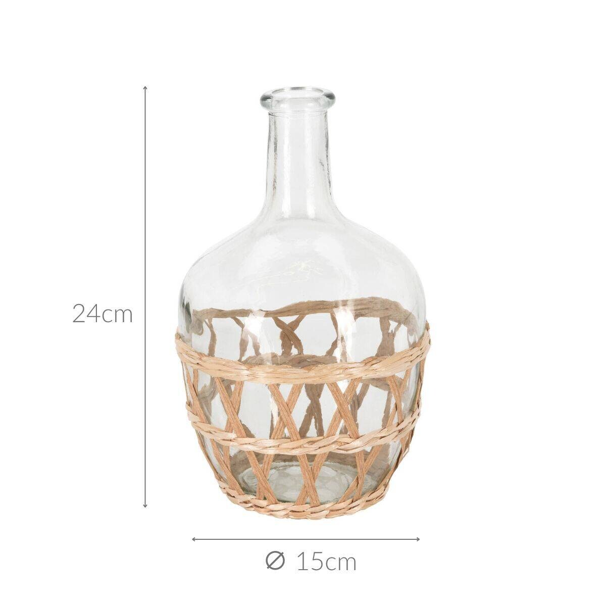 Szlkany wazon z dekoracyjną plecionką, 15 x 24 cm