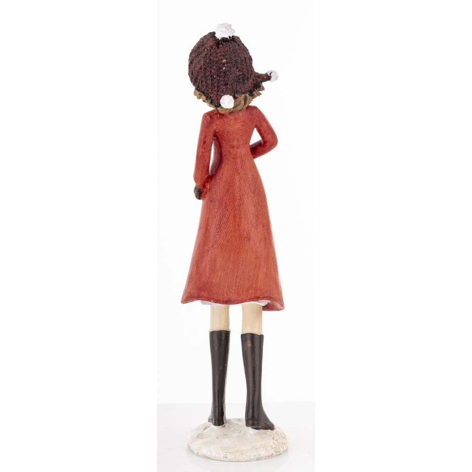 Figurka - Zimowa dziewczynka 20x7x7 cm TOSIA czerwona