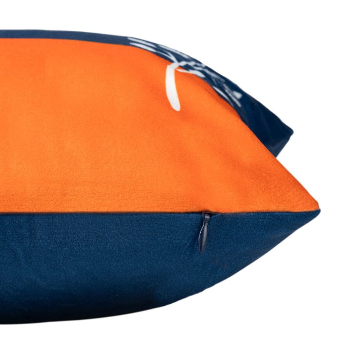 Poszewka dekoracyjna 43x43 granatowo pomarańczowa, gałązki