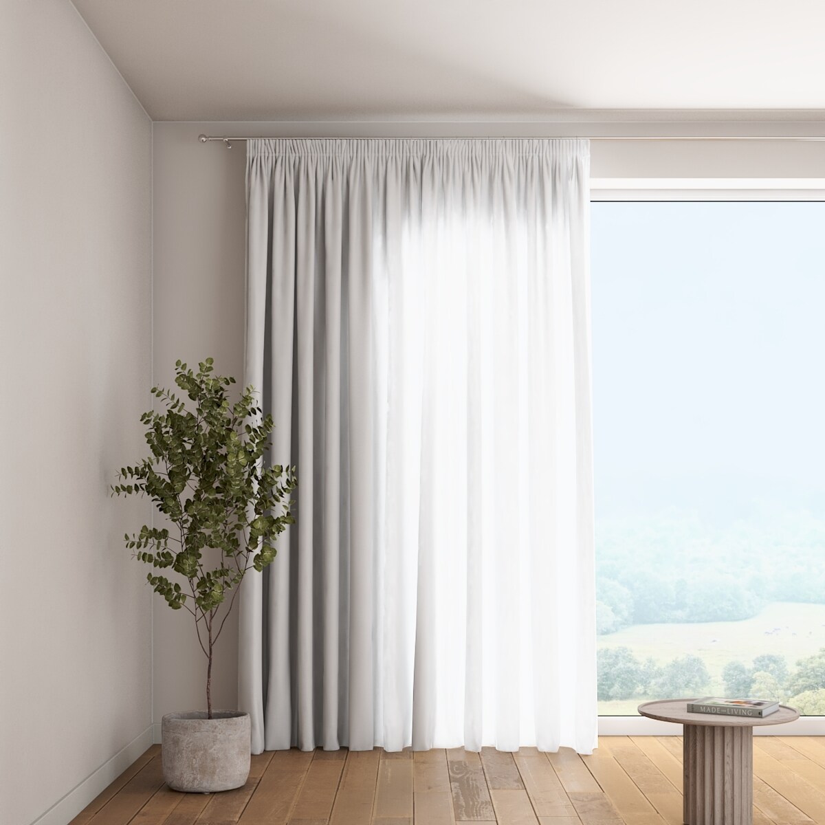 Zasłona na taśmie marszczącej 1 szt. 130x260 prześwitujący, złamana biel