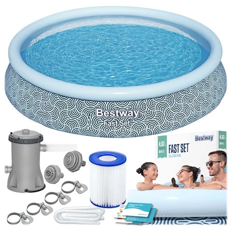 Basen ogrodowy rozporowy Bestway rodzinny dla dzieci 457x84 cm pompa 9w1