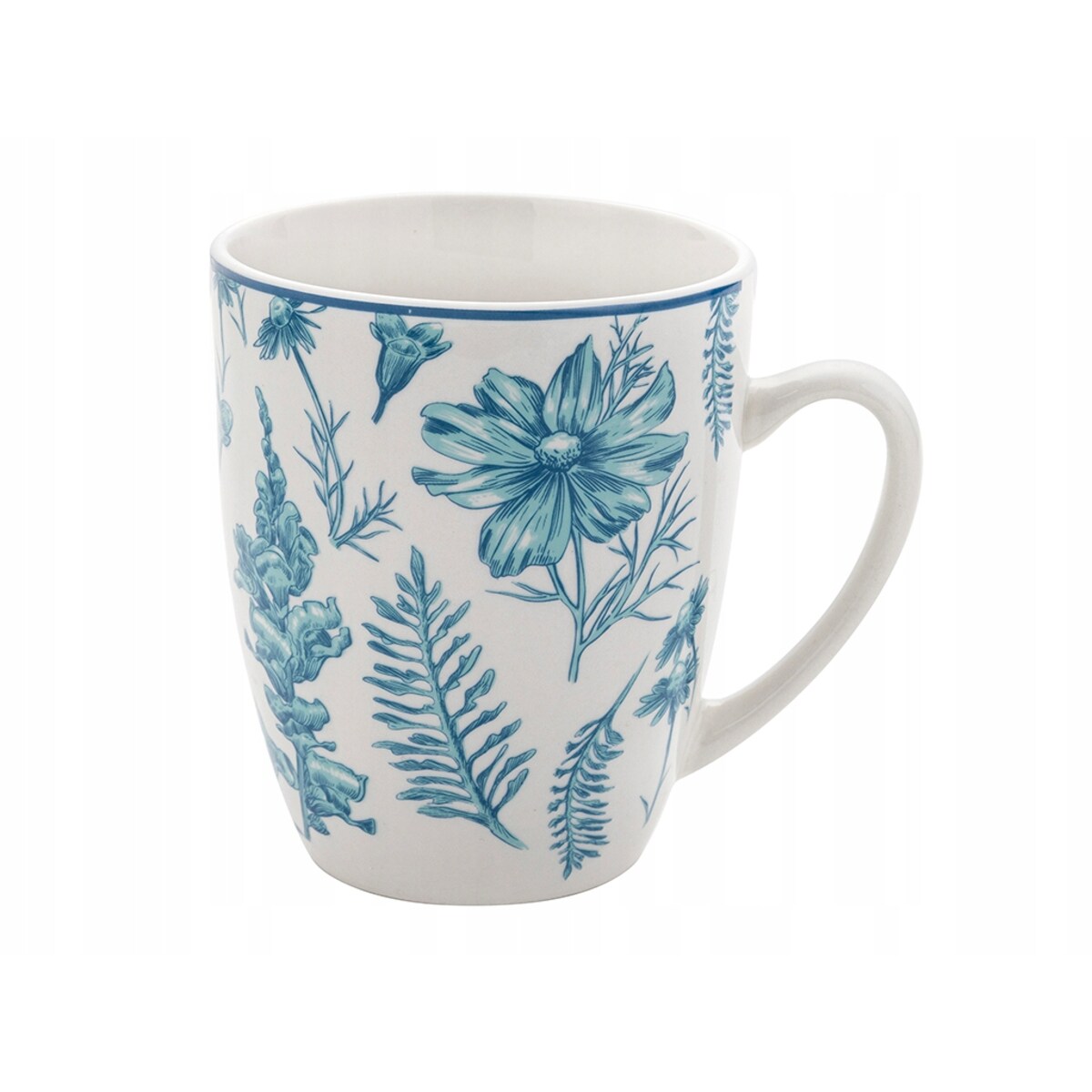 KUBEK KOMPLET 6szt NIEBIESKIE KWIATY zioła 350 ml na kawę PREZENT herbatę