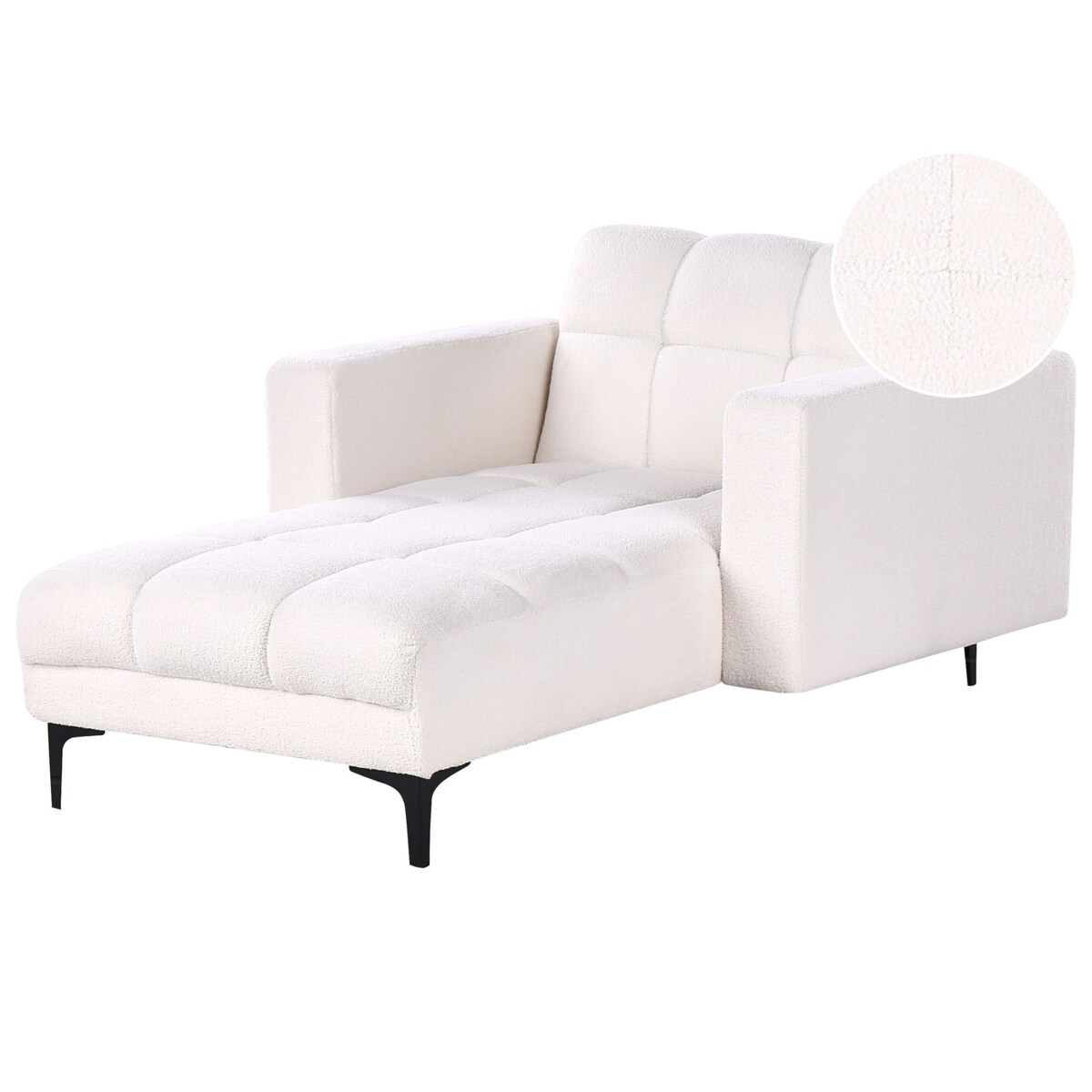 Szezlong boucle biały ALNES