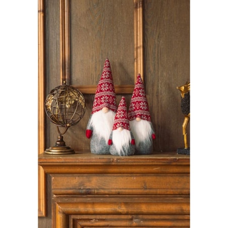 Skrzat świąteczny 50cm RED/GREY YX-019