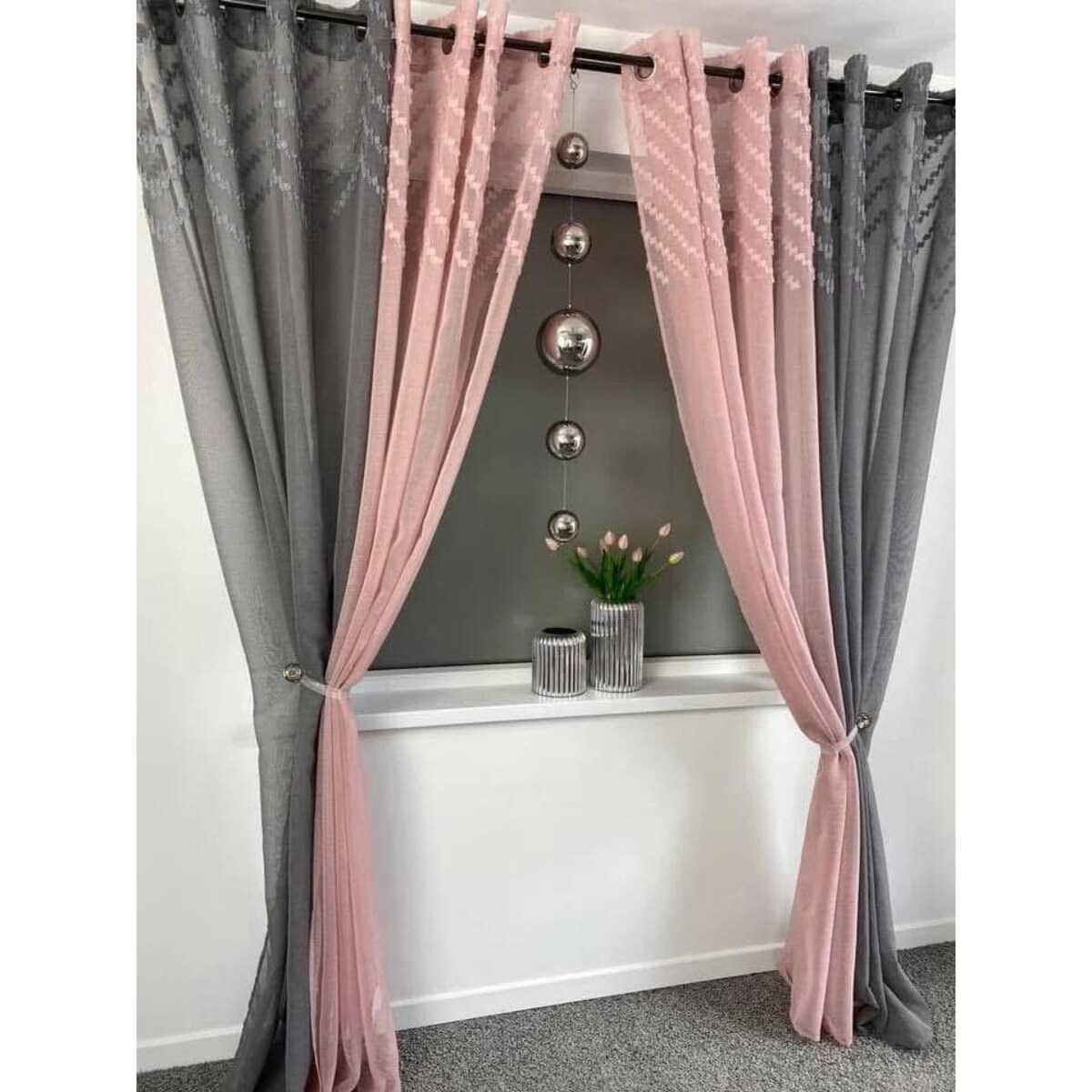 Firana "pastella" 140x250 cm szara