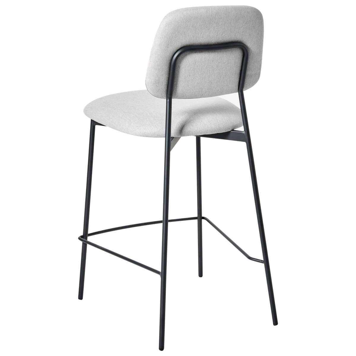Zestaw 2 krzeseł barowych DUETTE Len syntetyczny Jasnoszary