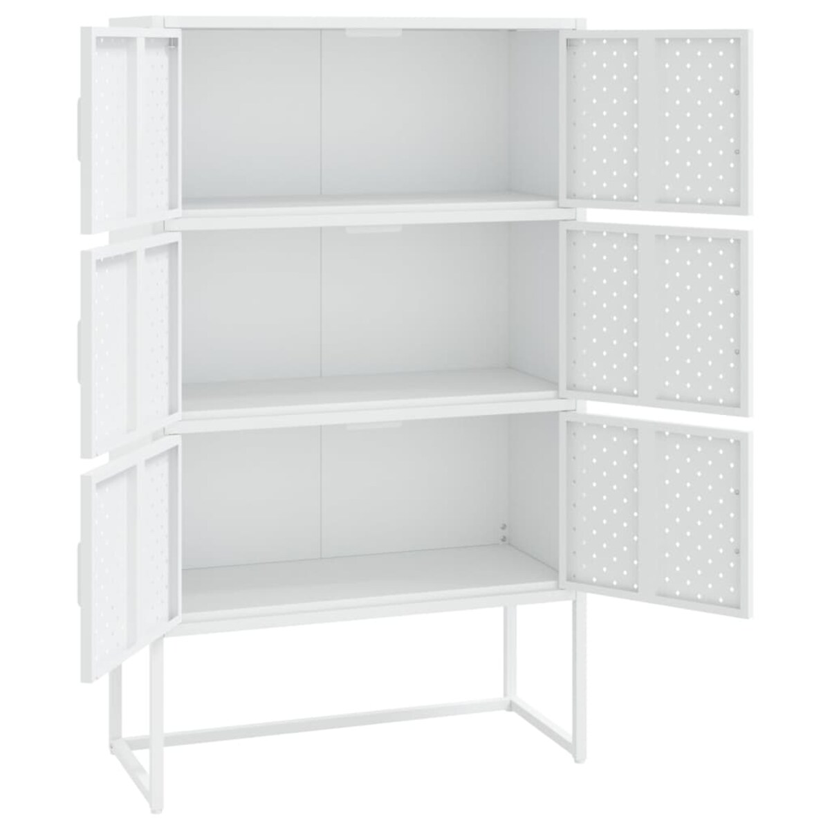vidaXL Szafka, biała, 80x35x135 cm, stal