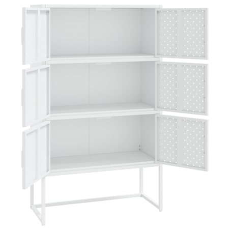 vidaXL Szafka, biała, 80x35x135 cm, stal