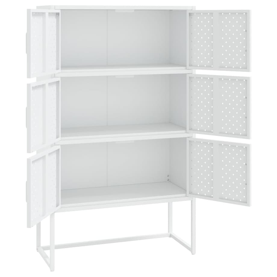 vidaXL Szafka, biała, 80x35x135 cm, stal