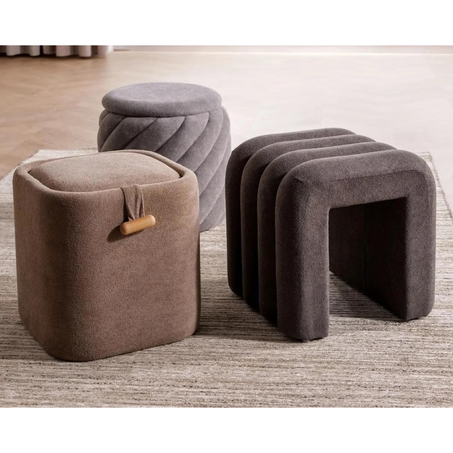 Pufa TICA ciemnobeżowa