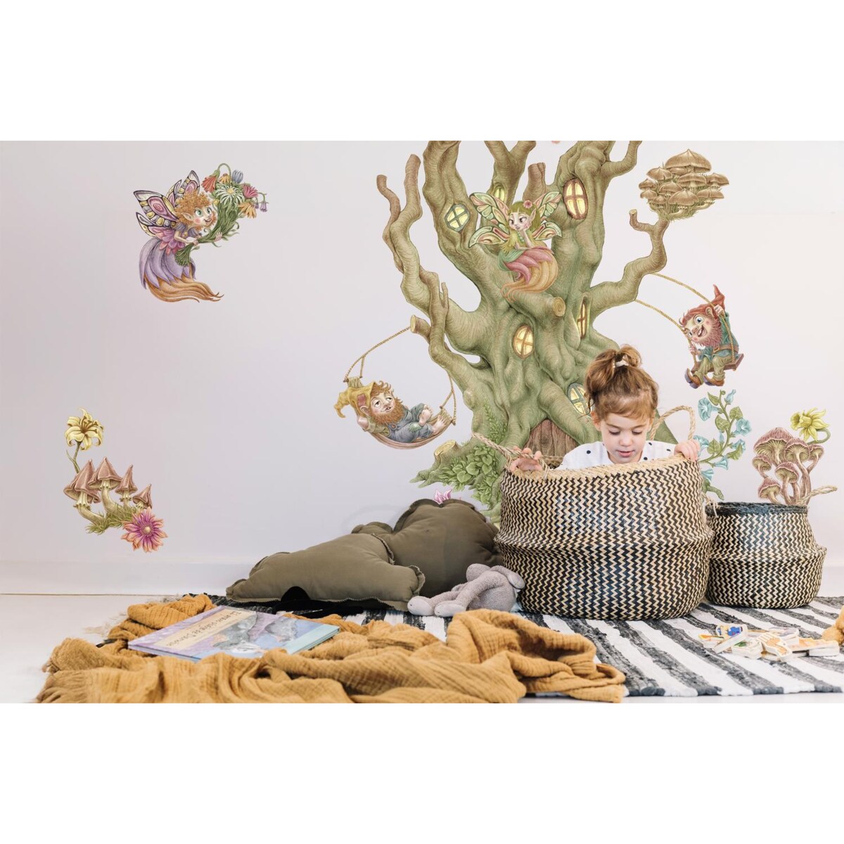 Zestaw naklejek na ścianę, Wróżkowy las, 130cm