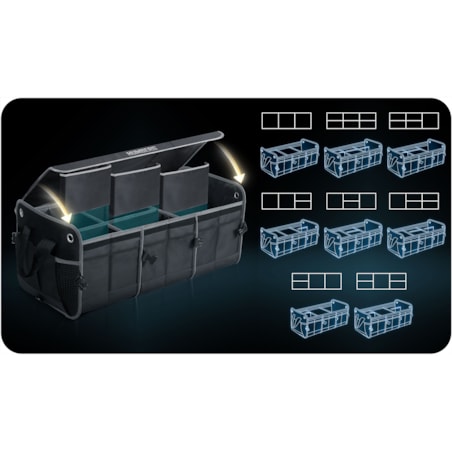 Organizer torba do bagażnika samochodu auta kufer usztywniony skrzynia na rzepy Humberg