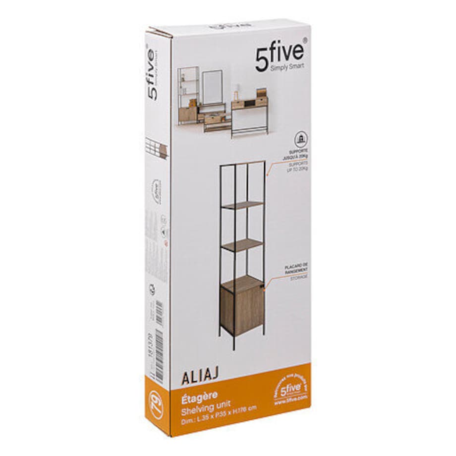 SZAFKA Aliaj 1-DRZWIOWA naturalna/czarna WYSOKIE NOGI