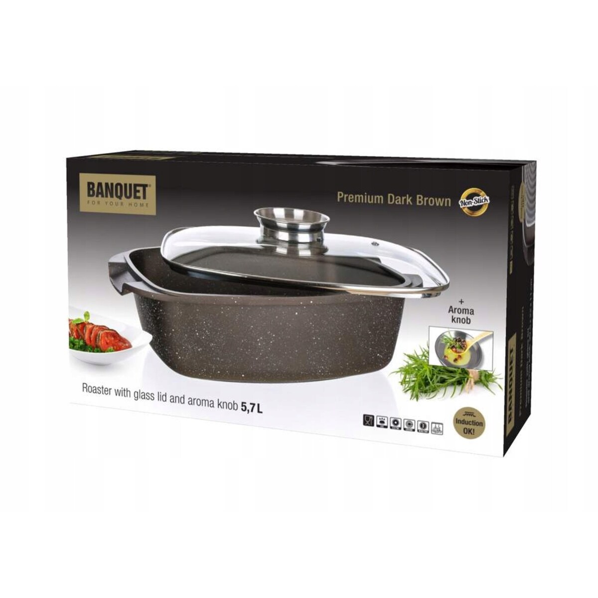 DUŻY GARNEK BRYTFANKA z dozownikiem 5,7L do gotowania pieczenia na prezent