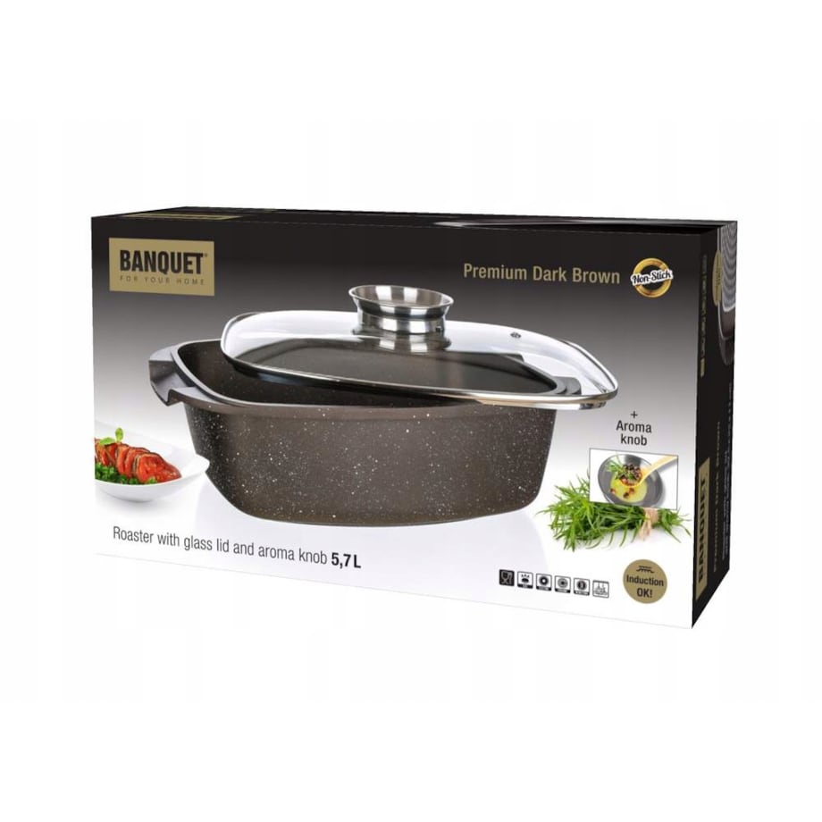 DUŻY GARNEK BRYTFANKA z dozownikiem 5,7L do gotowania pieczenia na prezent