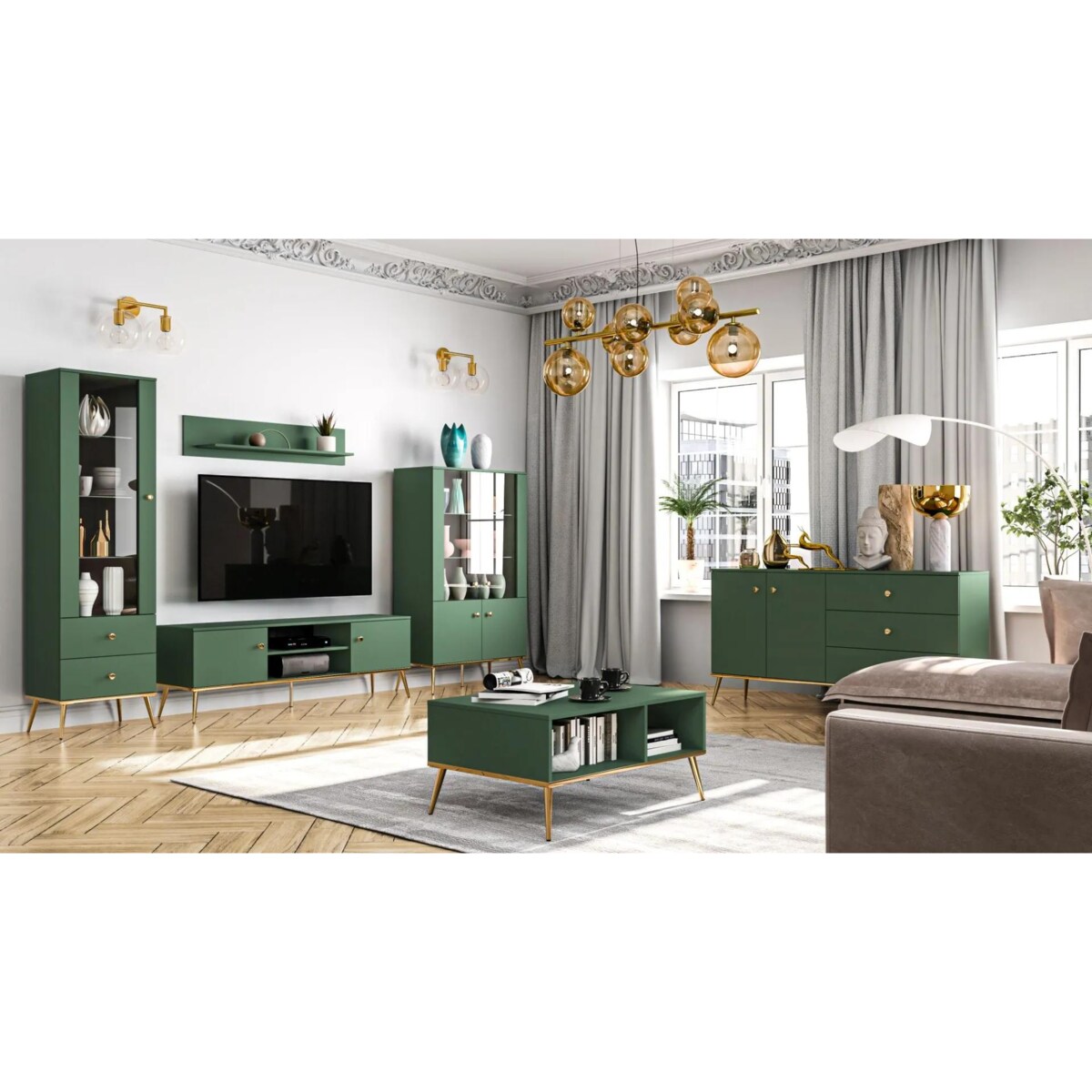 Szafka RTV GRIN 160 zielona