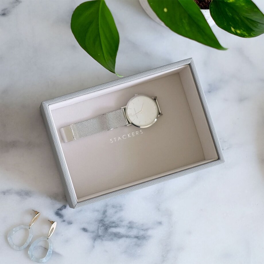 Szkatułka na biżuterię Stackers open mini kamienna szarość