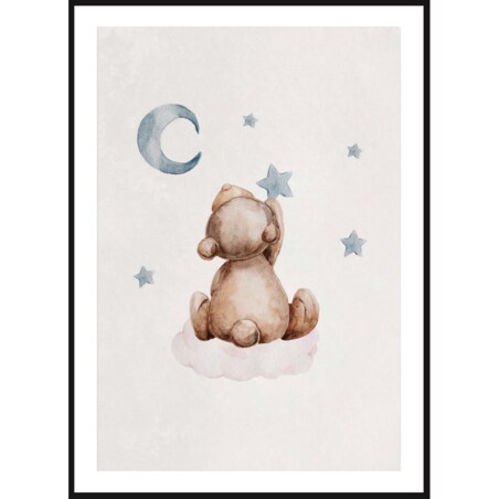 Poster Story, Plakat, Obraz - Miś Zbierający Gwiazdy, wymiary 60 x 84 cm