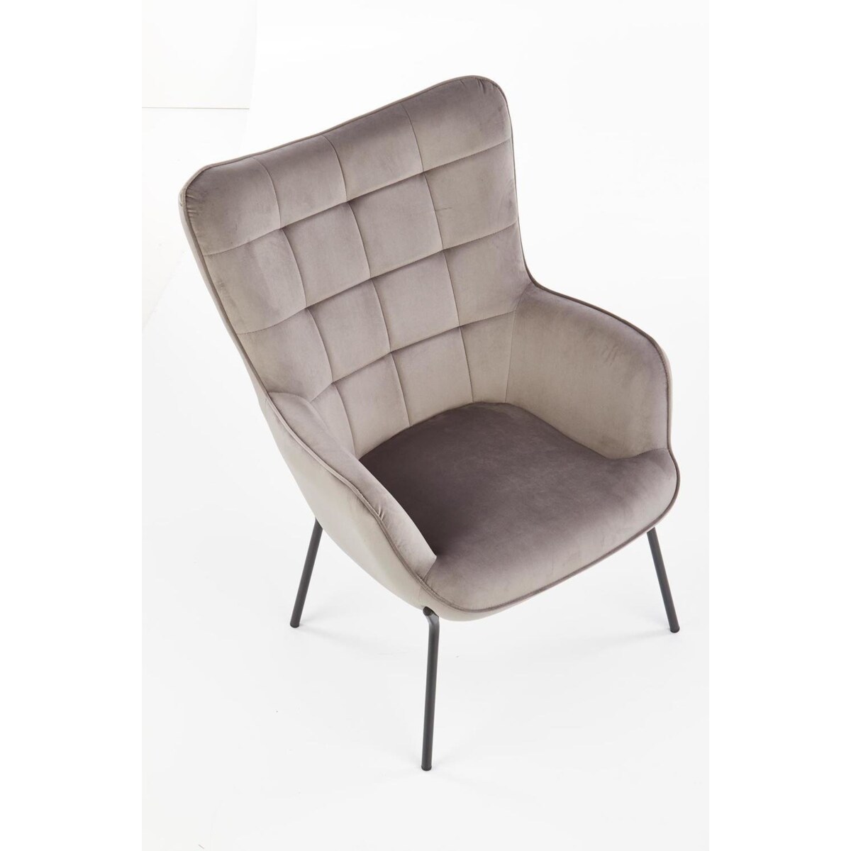 FOTEL TAPICEROWANY Cabres szary/czarny Z PODŁOKIETNIKAMI