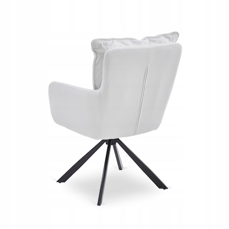 Krzesło Obrotowe Kubełkowe Tapicerowane Do Jadalni Sztruks Krem CITY