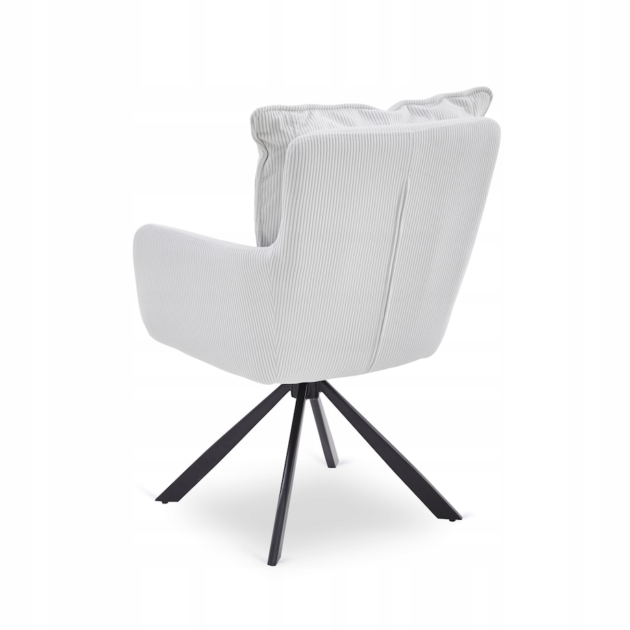 Krzesło Obrotowe Kubełkowe Tapicerowane Do Jadalni Sztruks Krem CITY