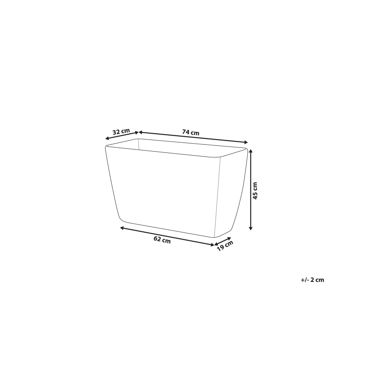 Doniczka 74 x 32 x 45 cm beżowa BARIS