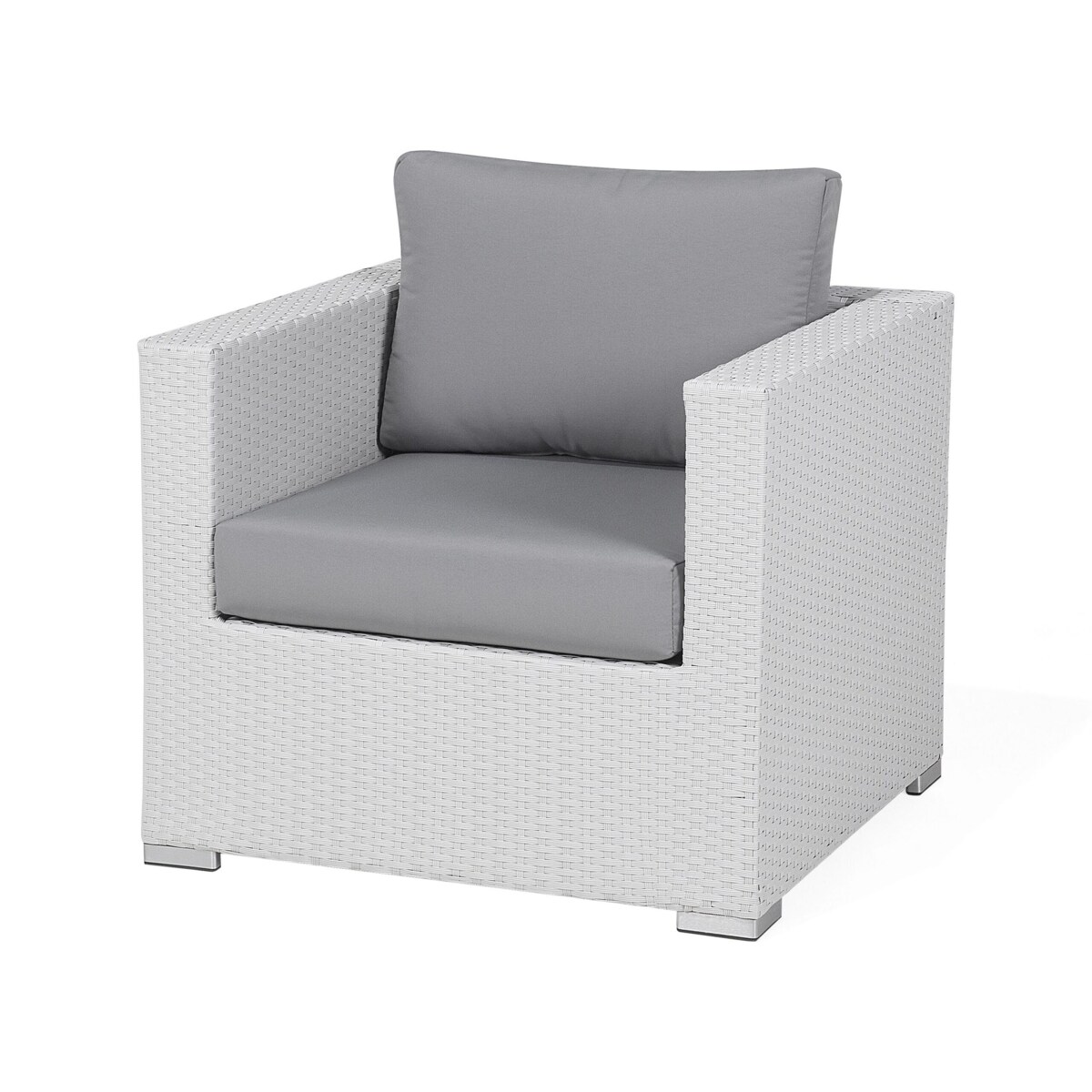 Zestaw ogrodowy z technorattanu 8-osobowy biały XXL