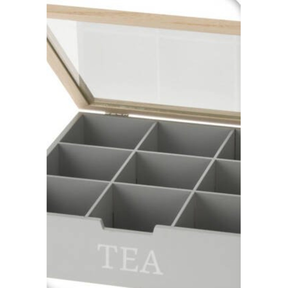 Pudełko na herbatę z napisem TEA, MDF, 24 x 24 x 7 cm