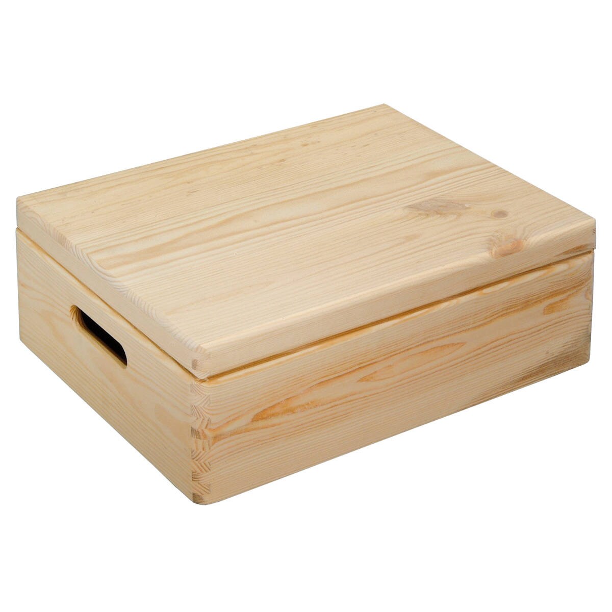 Skrzynka drewniana z uchwytami i pokrywą, 39 x 29 cm, Kesper