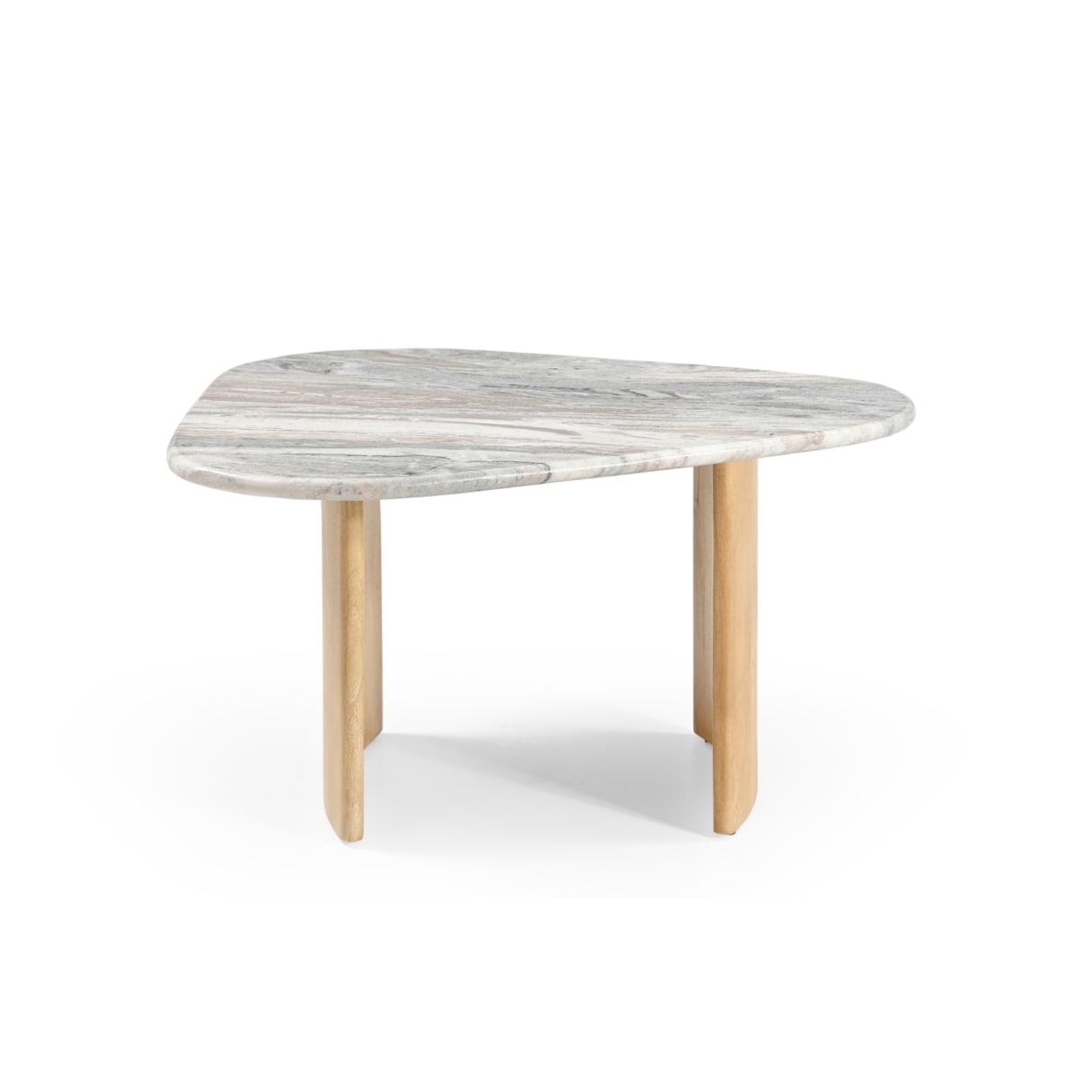 Stolik pomocniczy Lecce 84 × 76 - Szary Marmur & Jasny Dąb Mango