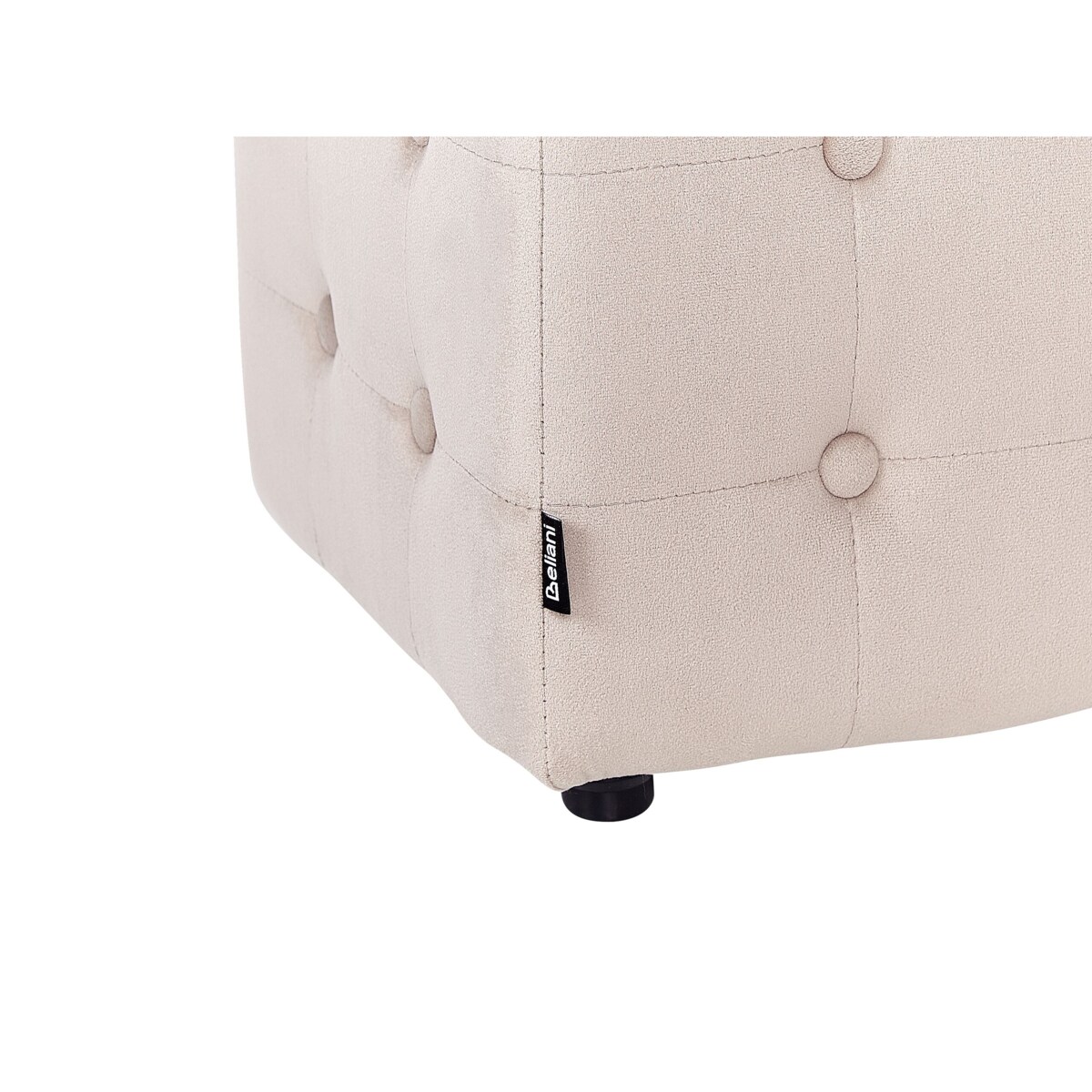 Puf welurowy 36 x 36 x 39 cm jasnobeżowy WISCONSIN