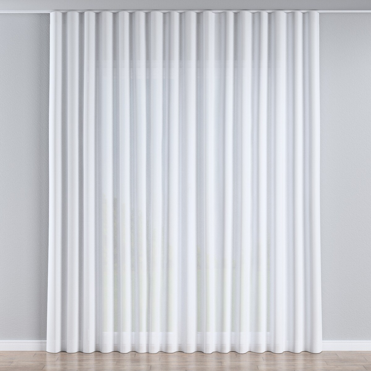 Firana na taśmie wave 300x245 prześwitujący biały