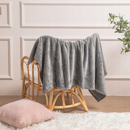 Miękki Koc Narzuta Pled na Łóżko 70 x 150 cm mikrofibra milutki Grafit Willy