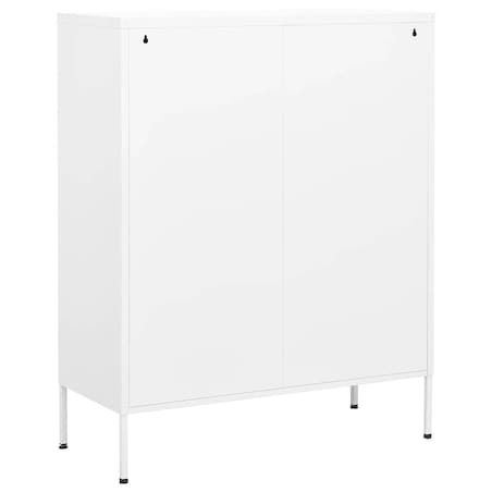 vidaXL Szafka, biała, 80x35x101,5 cm, stalowa