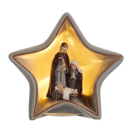 VILLA ITALIA Szopka bożonarodzeniowa LED Gwiazda 9,5 cm HOLY FAMILY