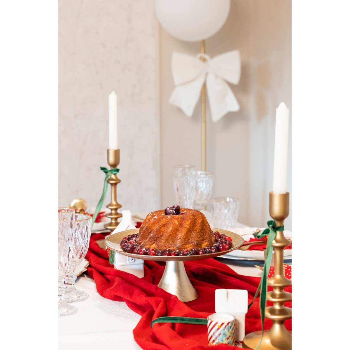 Patera na ciasto nowoczesna, szklana, Ø 28 cm, Home Styling Collection