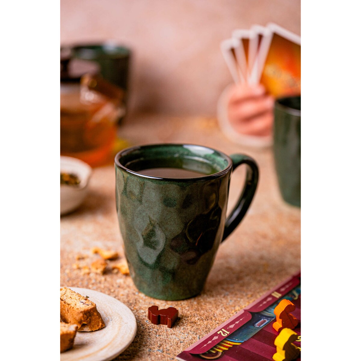 Zestaw kubków Uminami zielony dla 6 osób Nowoczesny Do zmywarki Komplet