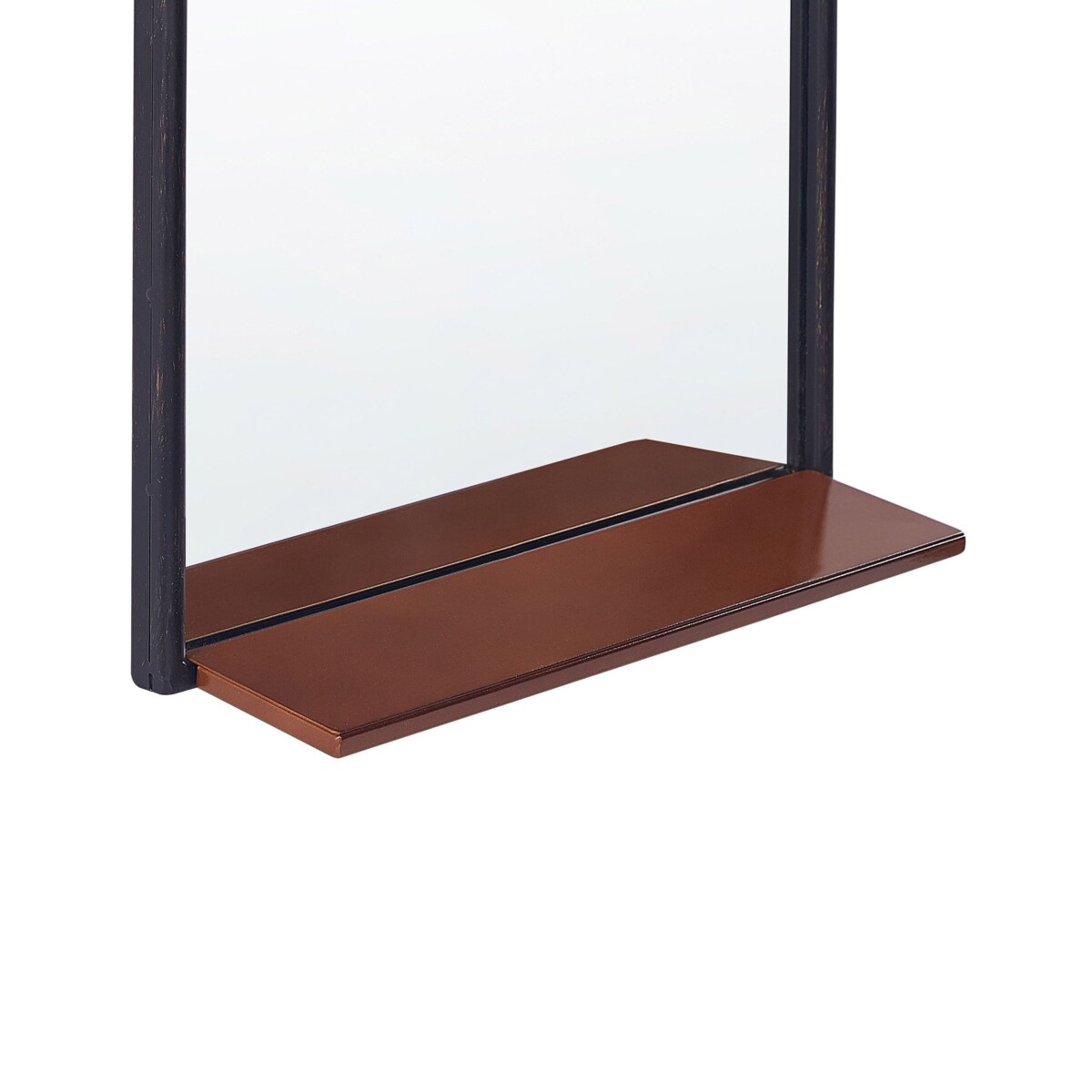 Lustro ścienne z półką 40 x 67 cm czarno-miedziane DOMME