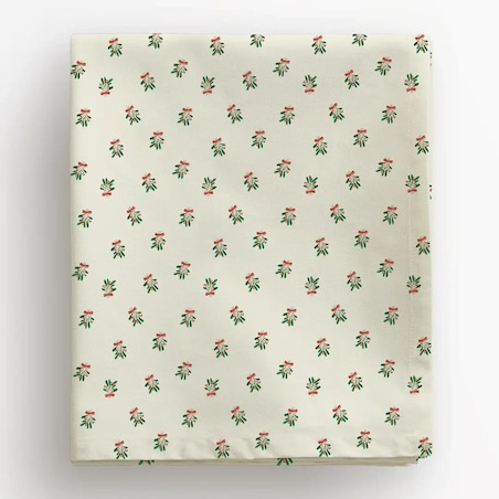 Obrus świąteczny - Jemioła i kokardka 140x240 cm