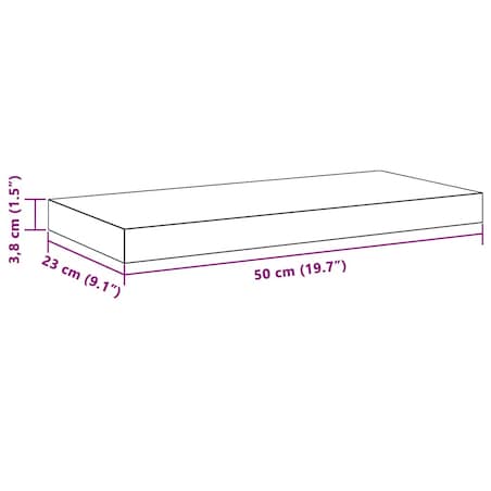 vidaXL Półki ścienne, 4 szt., białe, 50x23x3,8 cm, MDF