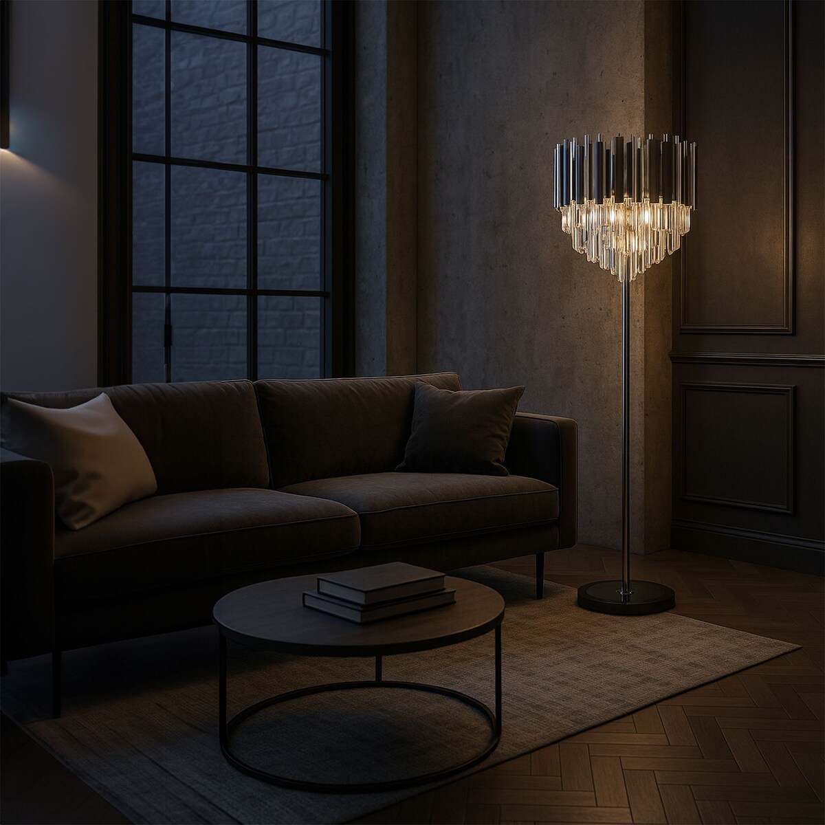 Lampa Podłogowa App1716-3F Chrom, Metal