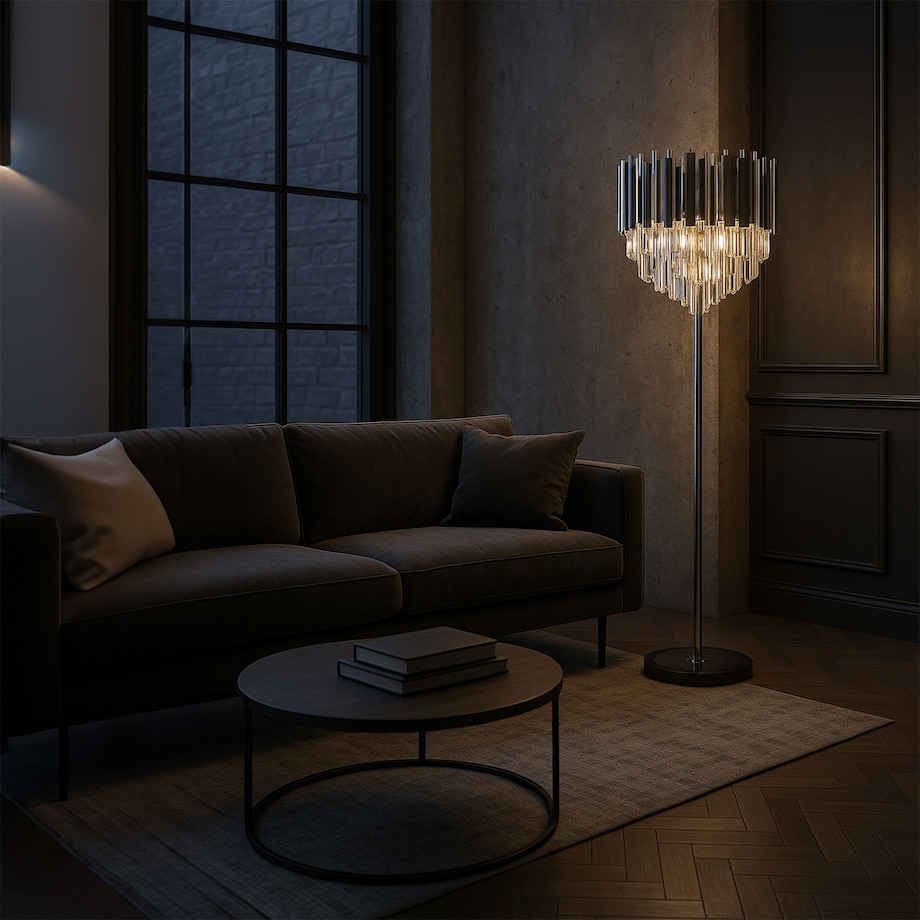 Lampa Podłogowa App1716-3F Chrom, Metal