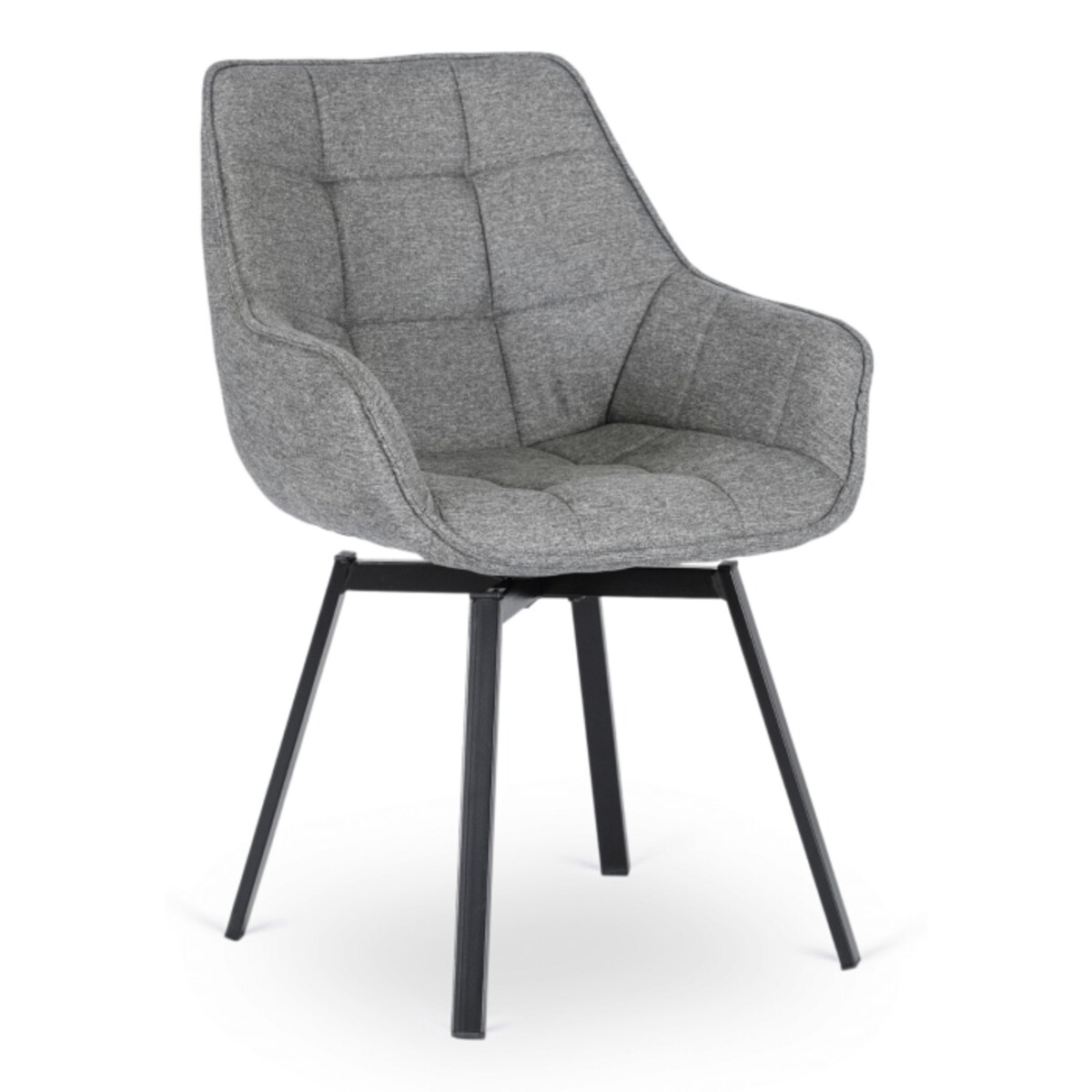 Krzesło Tapicerowane Do Jadalni Kuchni Salonu Obrotowe 360 Szare LUNA 2