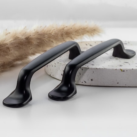 10x Uchwyt meblowy elegancki czarny 96 mm zestaw do mebli 10 szt