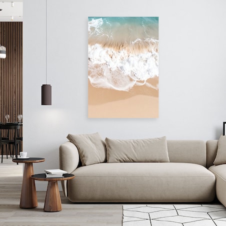 Obraz do salonu sypialni jadalni, Plaża morze fale natura beżowy 60x90
