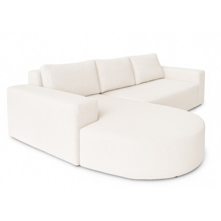 Narożnik Vello z funkcją spania do salonu, lewostronny- tkanina boucle-ecru