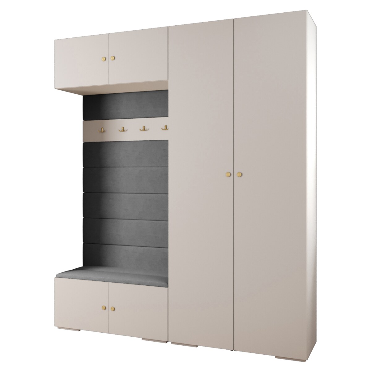 Garderoba do przedpokoju INOVA 2 Z18 biały+złoty+manila16