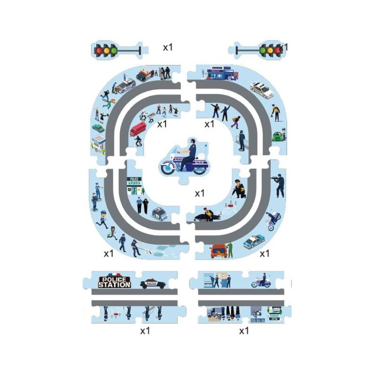 Droga - tor dla samochodów Policja - Puzzle 44 elementy