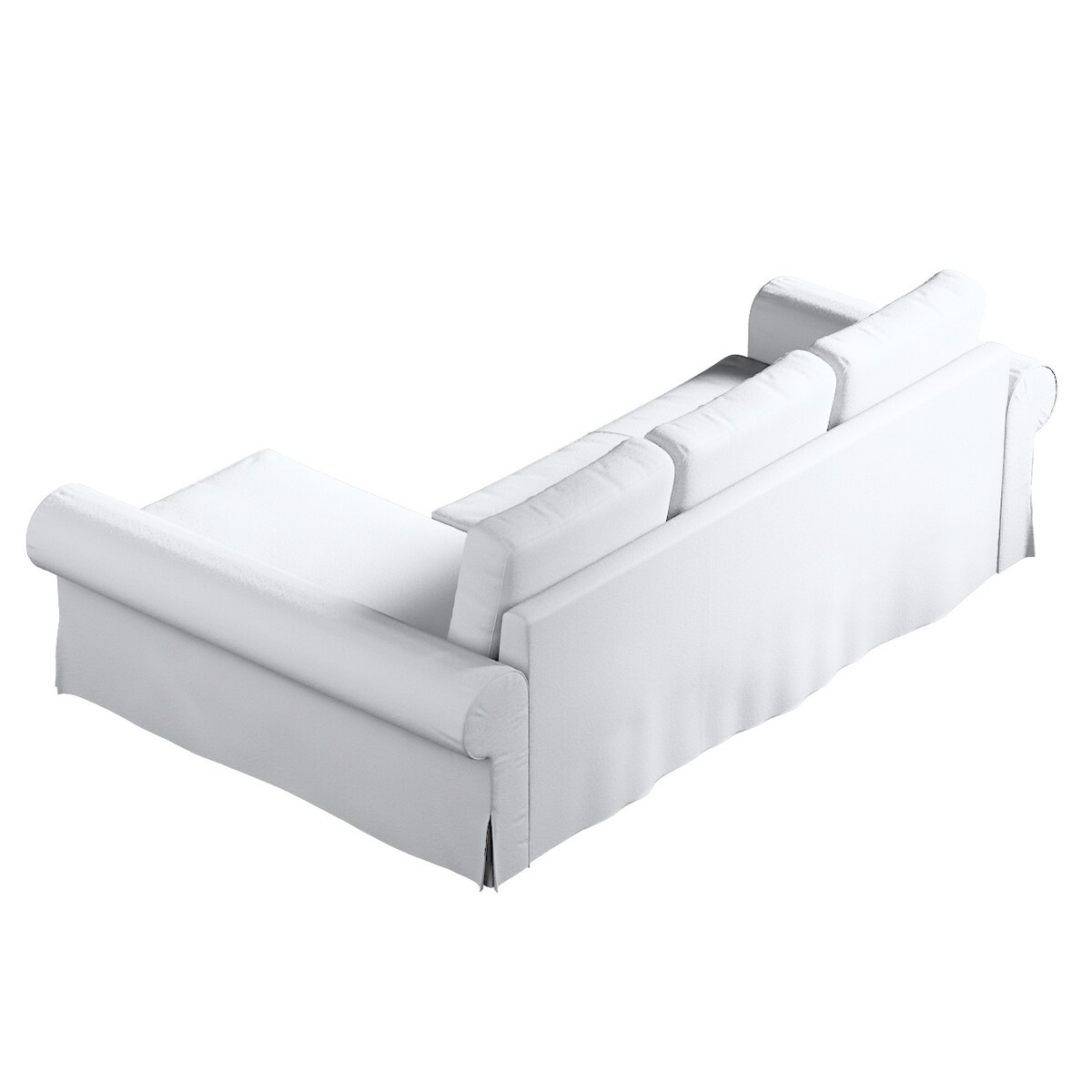Pokrowiec na sofę Backabro rozkładaną z leżanką, biała bukla, 248 x 88/150 x 71 cm, Boucle Teddy