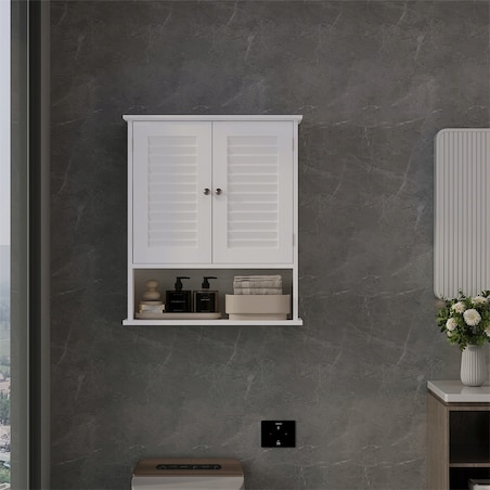 Szafka łazienkowa wisząca biała półka słupek ścienna loft nowoczesna 70 cm